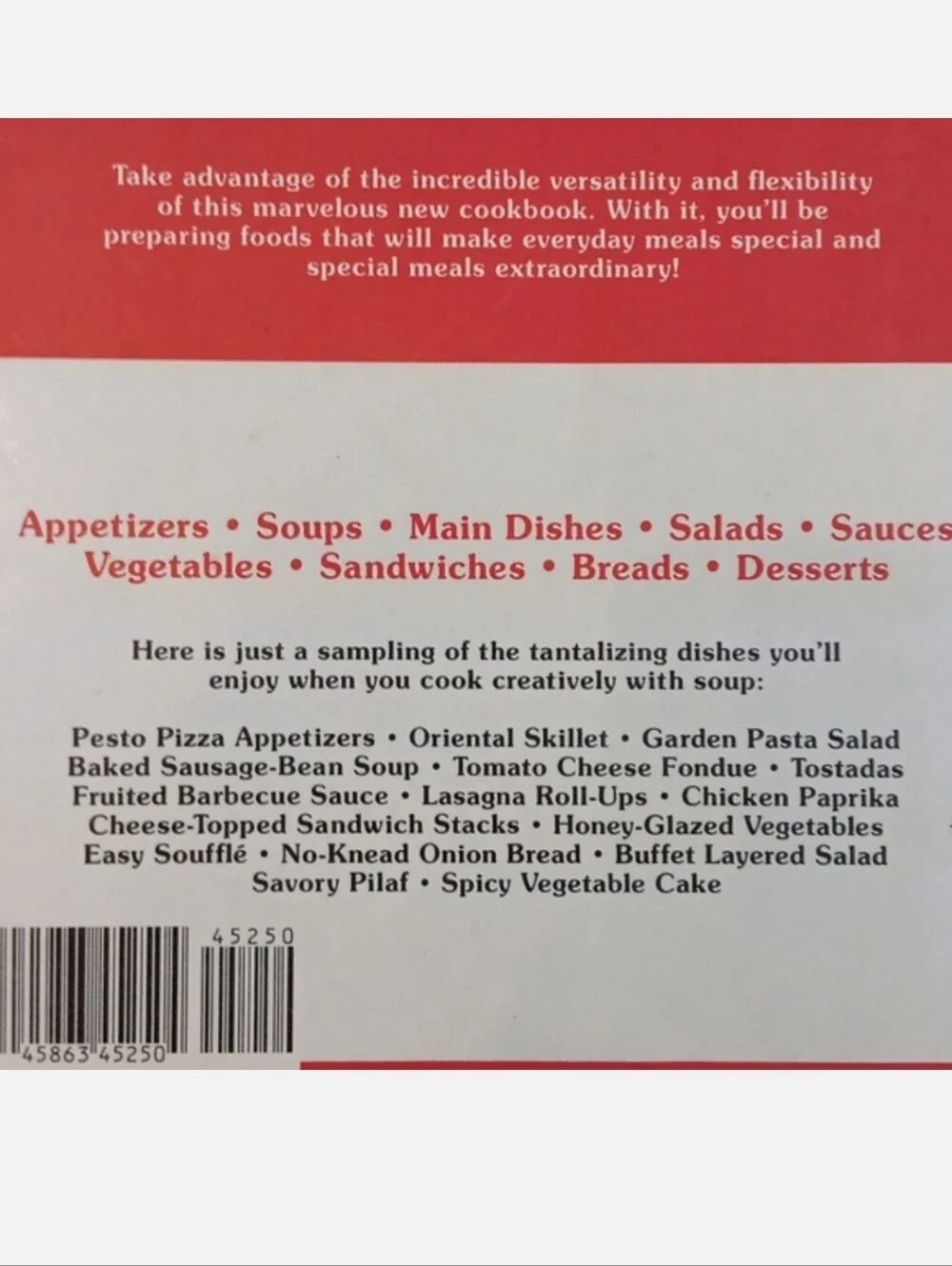 1985 Campbell's Creative Cooking With Soup Hardcover Cookbook, Fall, Winter